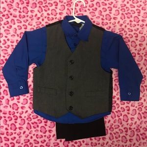Boys Button Down w Vest and Dress Pants Size 4